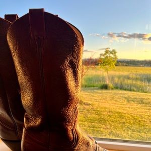 SOLD!!Western Cowboy Woman’s leather boots 7/12 from Dan’s Boots & Saddles.